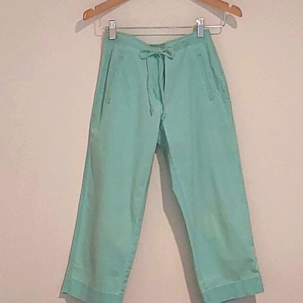 Talbots Petites Stretch Cotton Capri Pants in Teal